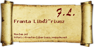 Franta Libériusz névjegykártya